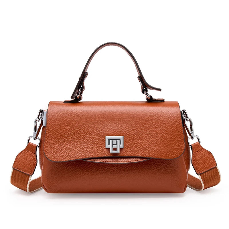 Sac à main Zency pour femme en cuir véritable avec poignée supérieure, style enveloppe simple et tendance, sac à bandoulière de marque de luxe, petit sac bandoulière croisé pour femme