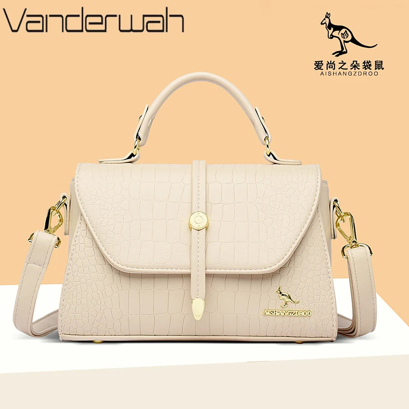 Sacs bandoulière en cuir crocodile 2024 pour femmes, sacs messager d’épaule pour femme, sacs à main et porte-monnaie de luxe de créateur pour dames.