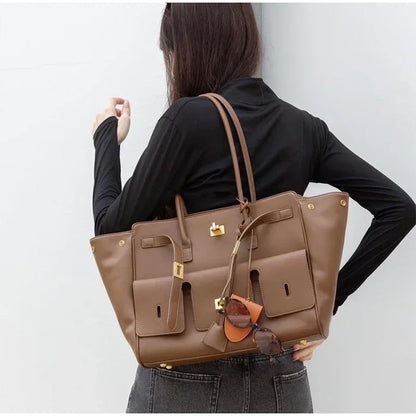 Sac fourre-tout Designer Wings en cuir véritable, sac à bandoulière pour femme de grande capacité pour les trajets quotidiens, sac à main polyvalent de style locomotive luxueux