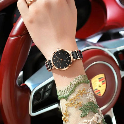 POEDAGAR Montre de luxe haut de gamme avec diamants pour femme, haute qualité, étanche, montre à quartz pour dames en acier inoxydable, montre féminine + boîte