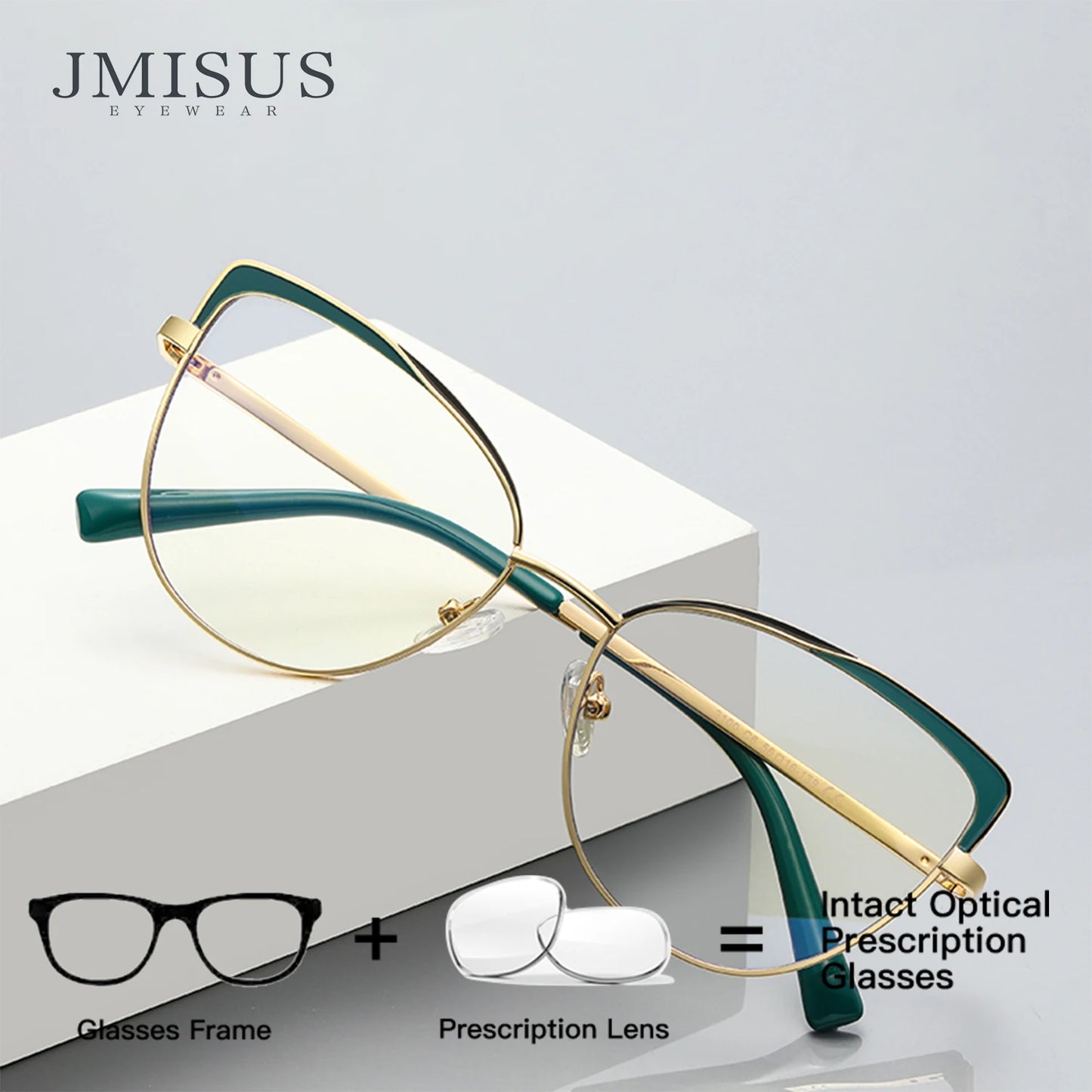 Lunettes de vue photochromiques œil de chat pour femmes JMISUS Fashion, monture papillon personnalisée, lunettes progressives anti-lumière bleue