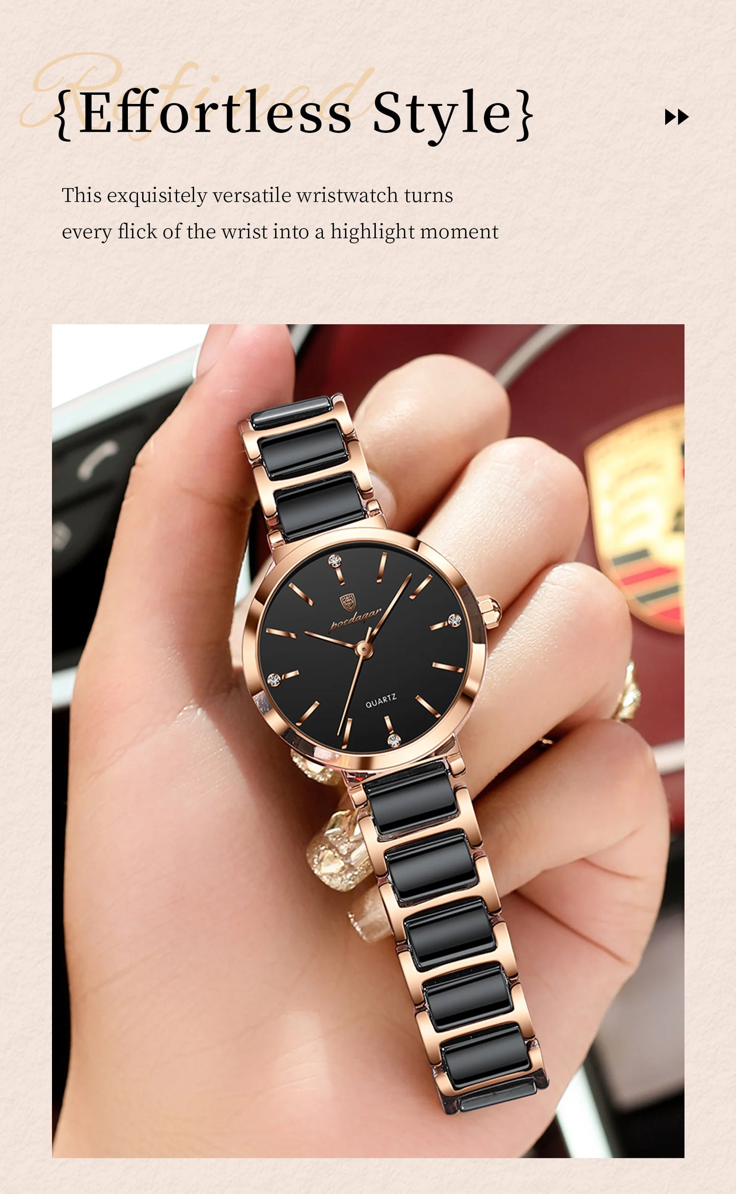 POEDAGAR Montre de luxe haut de gamme avec diamants pour femme, haute qualité, étanche, montre à quartz pour dames en acier inoxydable, montre féminine + boîte