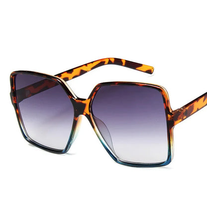 Lunettes de soleil oversize pour femme, dégradées, en plastique, de marque créateur, lunettes de soleil féminines UV400