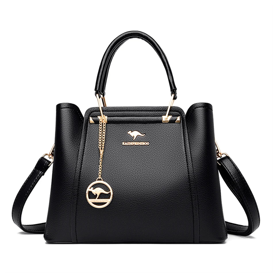 Sac bandoulière de luxe pour femme 2024, designer à 3 couches, grand sac à main en cuir à grande capacité pour femme, sac shopper de marque, sac fourre-tout messager.