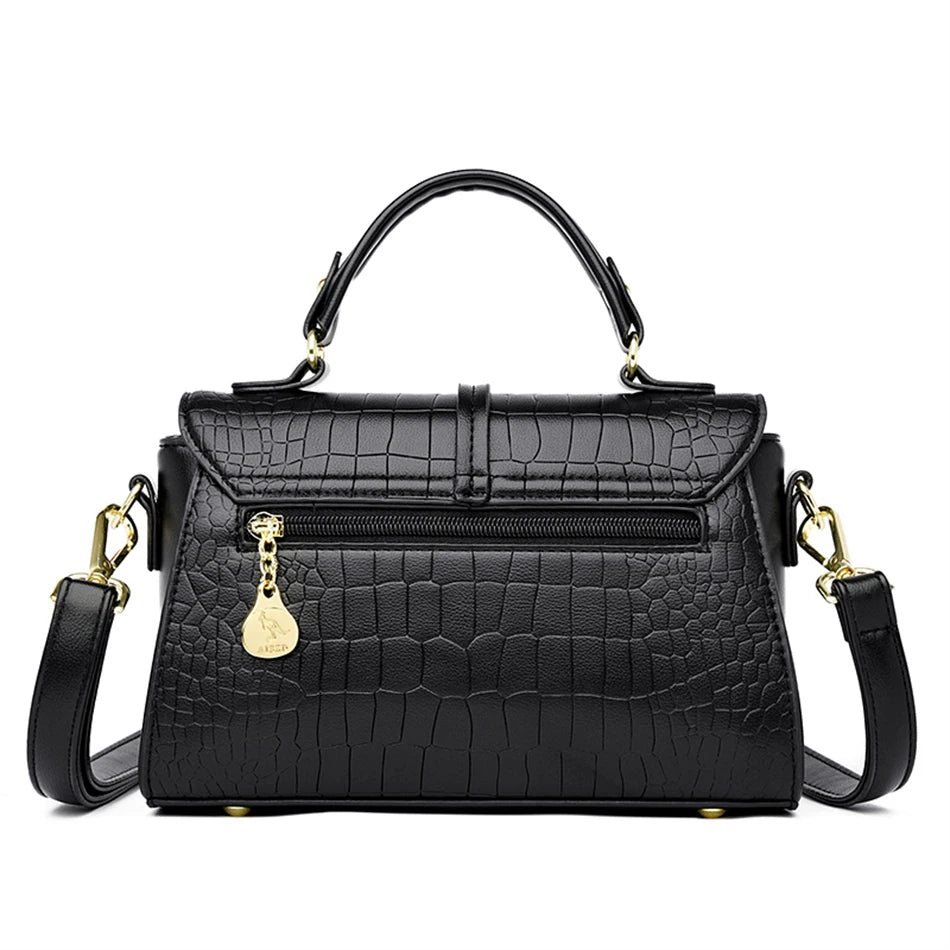 Sacs bandoulière en cuir crocodile 2024 pour femmes, sacs messager d’épaule pour femme, sacs à main et porte-monnaie de luxe de créateur pour dames.