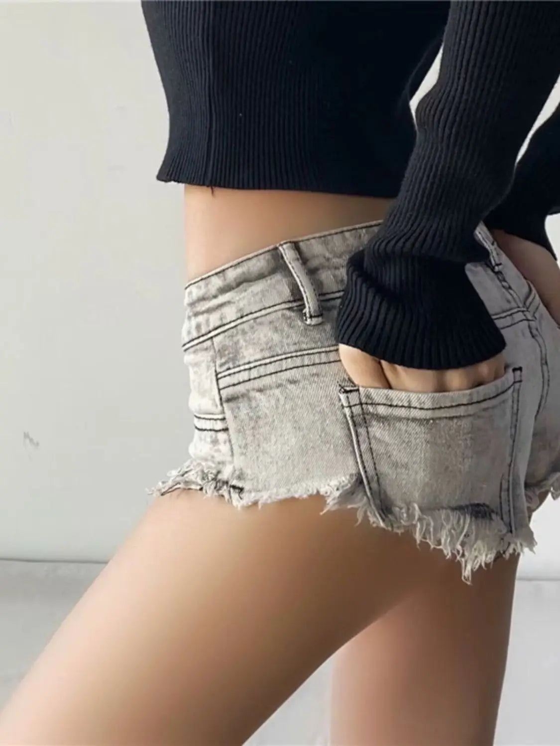 Short en jean d'été pour femmes taille basse, short en jean extensible, hot pants, design triangle sexy, rehausseur de fesses, streetwear décontracté DURIKIES