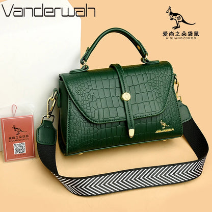Sacs bandoulière en cuir crocodile 2024 pour femmes, sacs messager d’épaule pour femme, sacs à main et porte-monnaie de luxe de créateur pour dames.