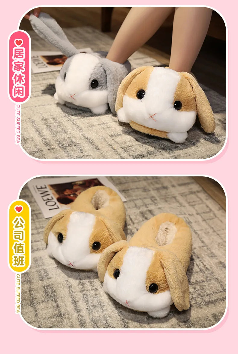 Pantoufles hamster câlines et mignonnes pour femmes, hiver automne, en peluche chaude, chaussures nuage pour chambre, pantoufles familiales pour femme, pantoufles animaux kawaii