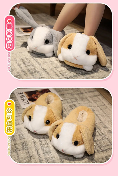 Pantoufles hamster câlines et mignonnes pour femmes, hiver automne, en peluche chaude, chaussures nuage pour chambre, pantoufles familiales pour femme, pantoufles animaux kawaii
