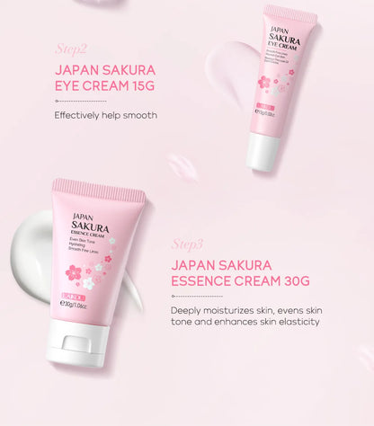 Ensemble de soins de la peau à la vitamine C LAIKOU 3 pièces : crème pour le visage, sérum et crème contour des yeux, hydratant, anti-rides, kit de soins du visage