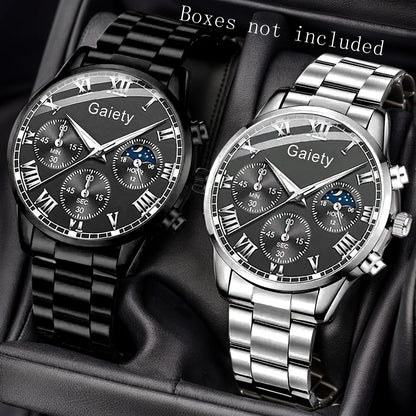 Ensemble de 1/2 pièces de montres décontractées en cuir pour couple, mode tendance, montres-bracelets à quartz pour femmes avec cadran simple, montre habillée, montre femme