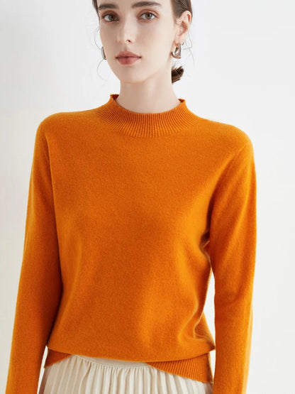 AOSSVIAO 2026 Automne Hiver pull à col montant factice uni pour femmes, pull en maille décontracté pour femmes, vêtements féminins basiques, hauts doux de base