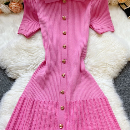 Marque YuooMuoo Fashion robe longue tricotée élégante à patchwork printemps été pour femmes, robe-chemise en pull de luxe, robe de fête pour femme Vestido