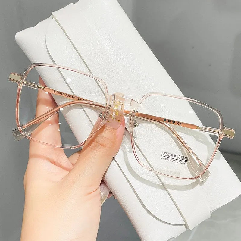 Lunettes de lecture tendance et à la mode pour femmes, anti-lumière bleue, pour la presbytie, lunettes haute définition unisexes avec monture transparente