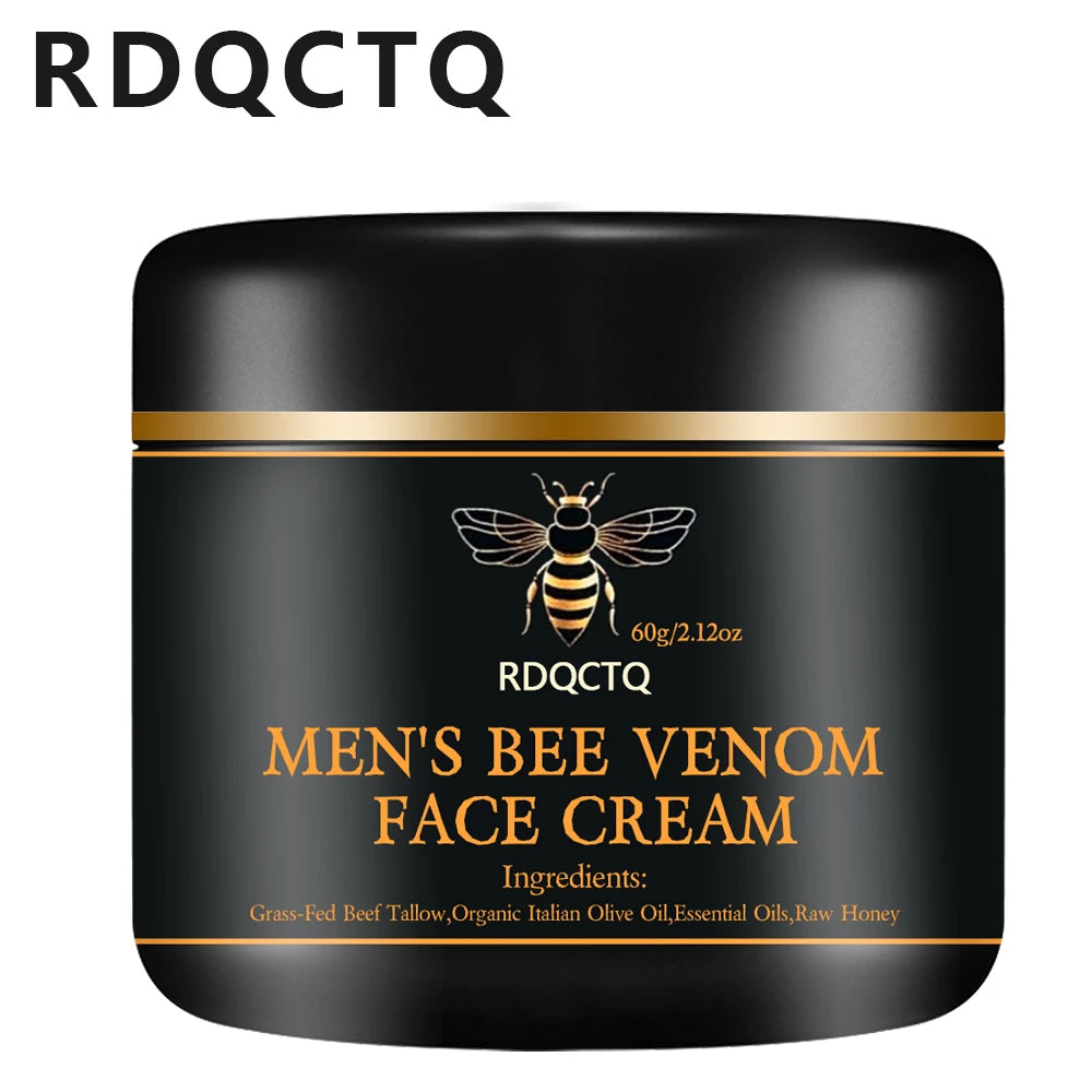 Crème visage anti-rides au venin d’abeille pour hommes RDQCTQ, raffermissante et liftante, anti-âge, atténue les ridules, hydratante, soin de la peau
