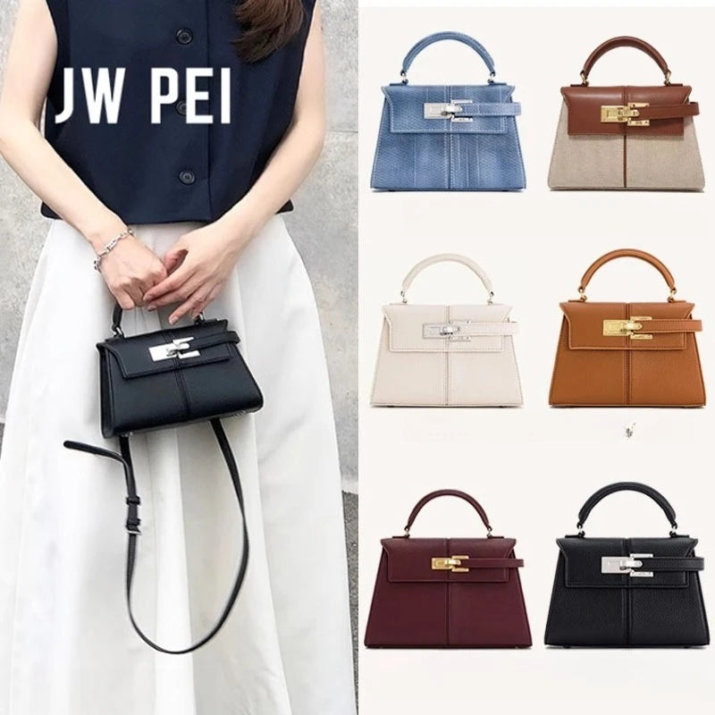 Sac trapézoïdal JW PEI, nouveau style, en cuir véritable, sac pour femme, haut de gamme, polyvalent, sac bandoulière, tendance, style niche