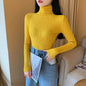 Pull femme automne-hiver 2026 à manches longues en maille, col roulé rabattable côtelé, doux et chaud, jumper pullover vêtements pour femme