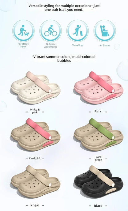 Sabots d’été pour femmes avec jolis charms 3D, sandales de jardin, chaussons de plage légers en EVA souple, chaussures d’extérieur antidérapantes à semelle épaisse et tendance