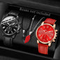 Ensemble de 1/2 pièces de montres décontractées en cuir pour couple, mode tendance, montres-bracelets à quartz pour femmes avec cadran simple, montre habillée, montre femme
