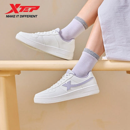 Baskets blanches Xtep pour femmes, printemps 2026, chaussures de couple polyvalentes, tendance et décontractées, à semelle épaisse rehaussante, chaussures de sport pour femmes 874118319851