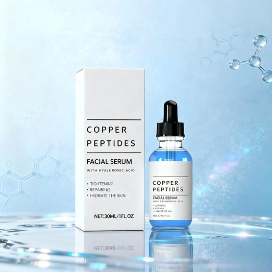 Sérum aux peptides de cuivre anti-rides, antioxydant, raffermissant, réparateur de la barrière cutanée, hydratation profonde, sérum visage à l’acide hyaluronique 30 ml