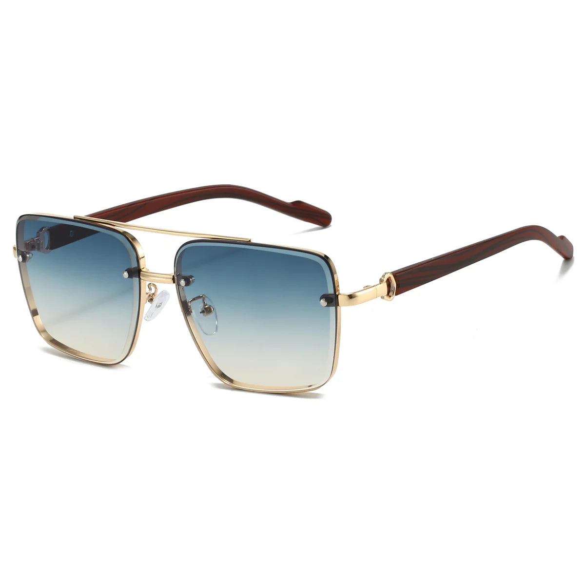 KAMMPT Fashion Lunettes de soleil rétro carrées en métal pour femme, design original de marque, lunettes de conduite nouvelles à double pont style pilote
