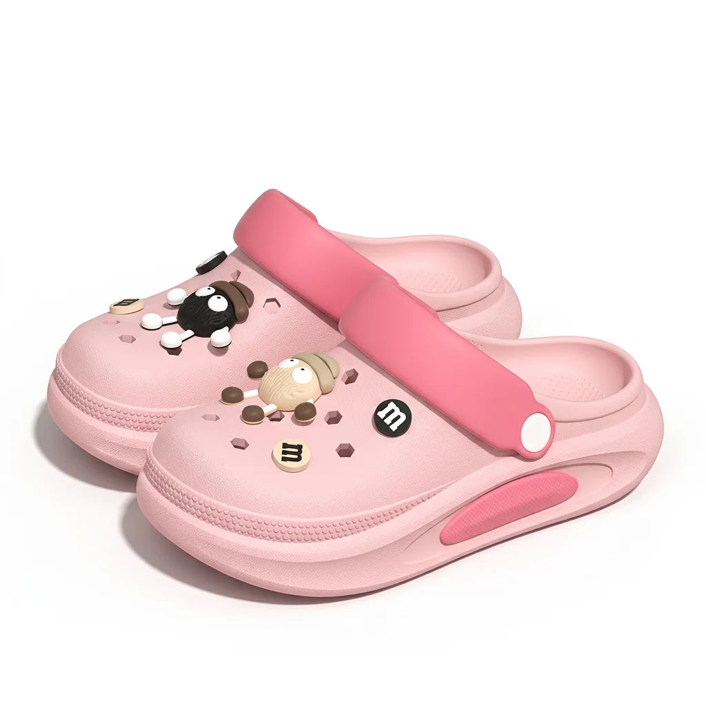 Sabots d’été pour femmes avec jolis charms 3D, sandales de jardin, chaussons de plage légers en EVA souple, chaussures d’extérieur antidérapantes à semelle épaisse et tendance