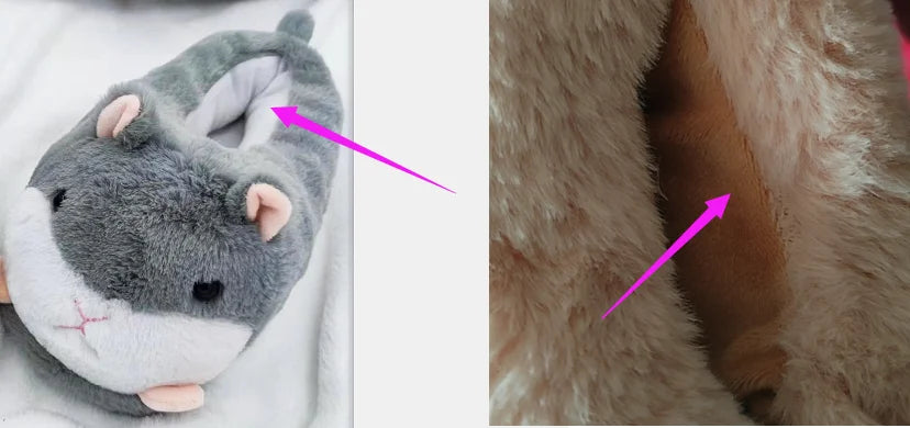 Pantoufles hamster câlines et mignonnes pour femmes, hiver automne, en peluche chaude, chaussures nuage pour chambre, pantoufles familiales pour femme, pantoufles animaux kawaii