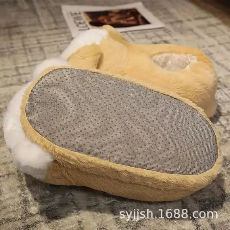 Pantoufles hamster câlines et mignonnes pour femmes, hiver automne, en peluche chaude, chaussures nuage pour chambre, pantoufles familiales pour femme, pantoufles animaux kawaii