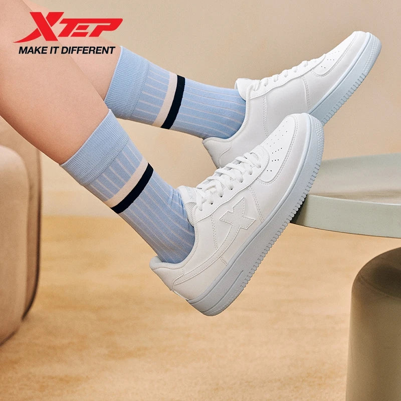 Baskets blanches Xtep pour femmes, printemps 2026, chaussures de couple polyvalentes, tendance et décontractées, à semelle épaisse rehaussante, chaussures de sport pour femmes 874118319851