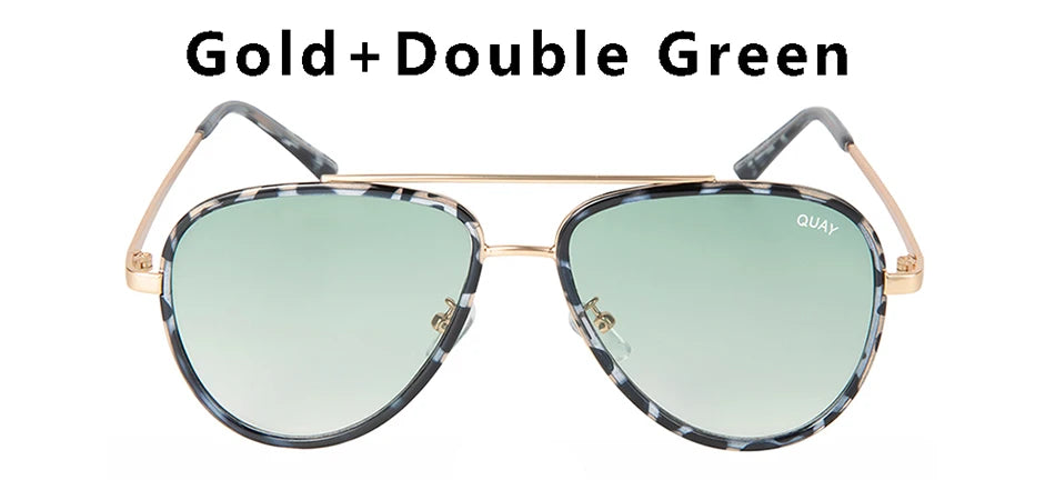 Lunettes de soleil aviateur de marque de mode pour femmes, vintage, de créateur, tout-en-un, lunettes de soleil pour femmes, rétro, monture en alliage, lunettes Quay UV400