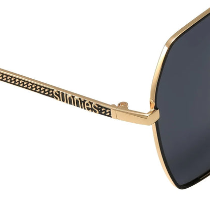 LINFEMAND Lunettes de soleil pour femme à monture métallique classique avec verres dégradés UV400, essentielles pour les voyages d’été, la conduite, le cyclisme, les festivals, idée cadeau