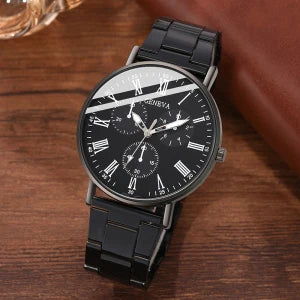 Ensemble de 1/2 pièces de montres décontractées en cuir pour couple, mode tendance, montres-bracelets à quartz pour femmes avec cadran simple, montre habillée, montre femme
