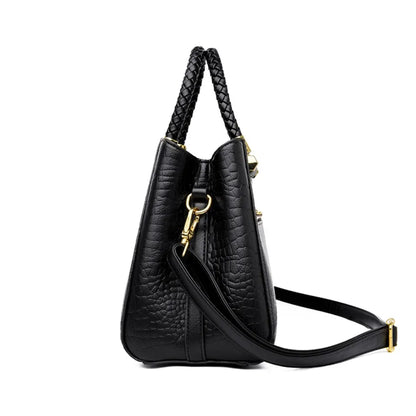 Sac à main élégant à poignée tressée pour femmes, sac à poignée supérieure en cuir de haute qualité, sac bandoulière et porté épaule pour dames, cabas décontracté de qualité