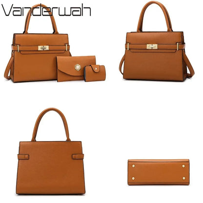 3 ensembles ou 1 grand sac à main pour femme, sacs grande capacité de luxe, sacs à bandoulière et portés croisés, petit porte-monnaie, sac en cuir de qualité, tendance 🔥