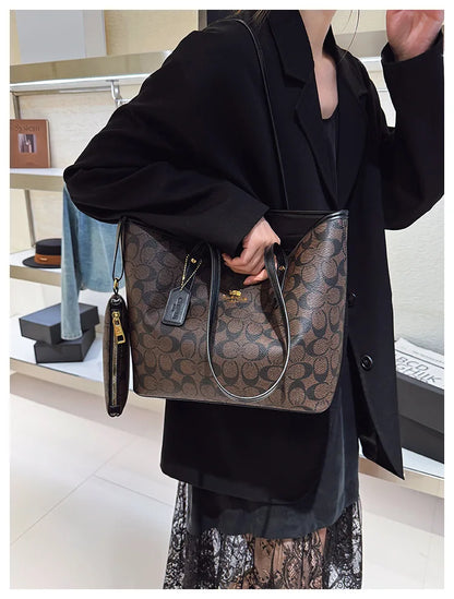 Sac à main de luxe pour femme de créateur à une épaule, imprimé vintage mode parisienne, grand sac fourre-tout portable à grande capacité, pochette, sac à main.