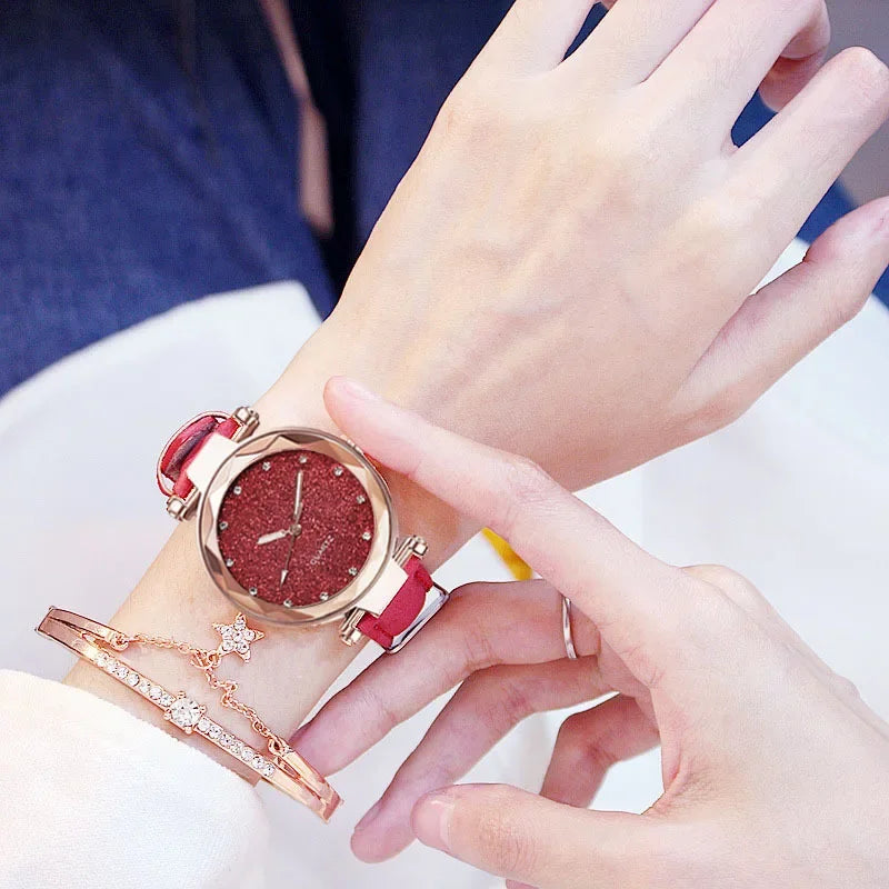 Nouvelle montre-bracelet de luxe à strass pour femme, montre ciel étoilé, montre-bracelet pour dames, Relogio Feminino, Reloj Mujer, Montre Femme, Horloge
