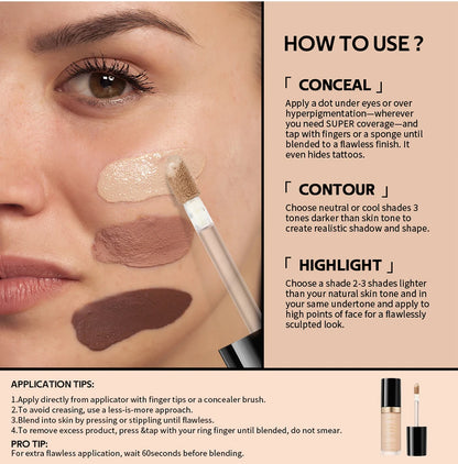 Fond de teint correcteur couvrance longue durée au fini mat, crème multi-usage sans huile pour illuminer et retoucher, produits de maquillage pour le visage pour femmes