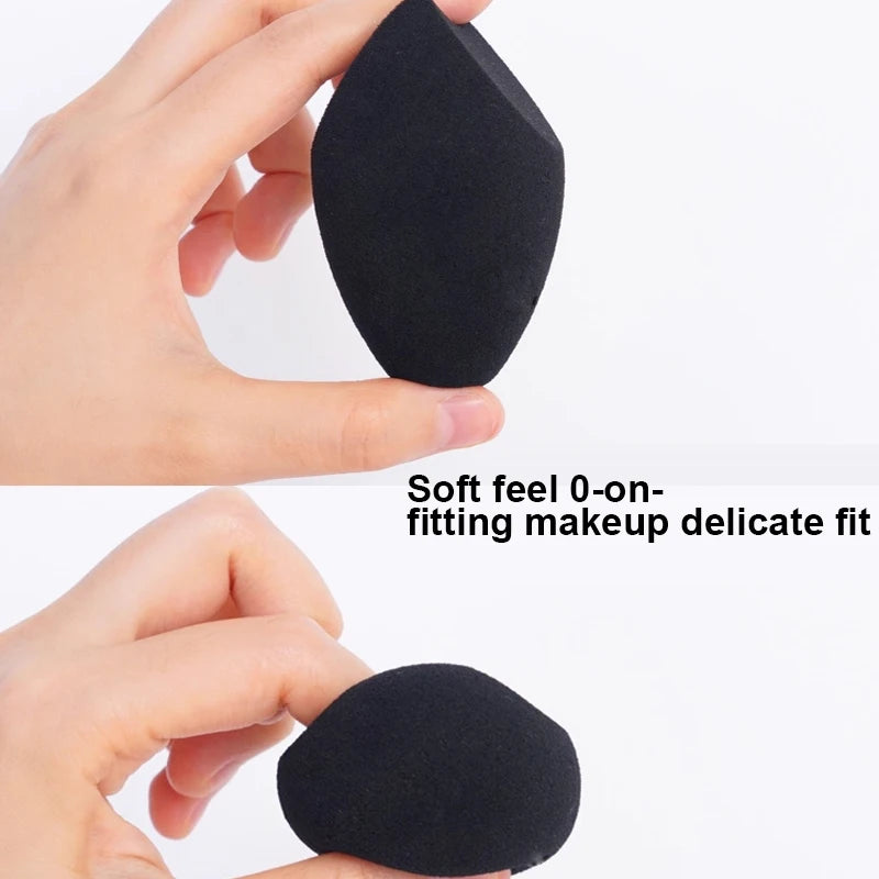 Lot de 2 éponges de maquillage noires en forme d’œuf Beauty Sponge - Sans latex, réutilisables, pour un fond de teint, un contouring et un illuminateur impeccables