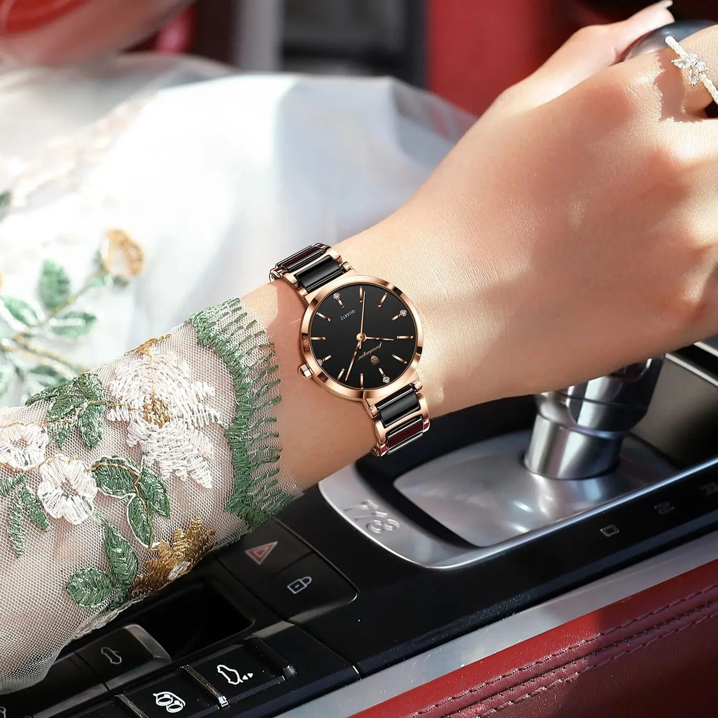 POEDAGAR Montre de luxe haut de gamme avec diamants pour femme, haute qualité, étanche, montre à quartz pour dames en acier inoxydable, montre féminine + boîte
