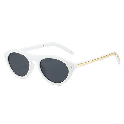 lunettes de soleil vintage petites rondes œil-de-chat pour femmes, nouvelle mode à rivets, sexy, noires léopard, lunettes de soleil tendance pour dames, lunettes d’extérieur modernes