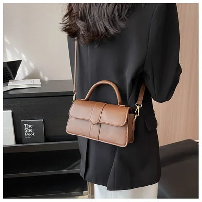 Sac à bandoulière en cuir PU pour femmes, sac à main, sac bandoulière tendance, sac vintage porté sous le bras, cartable carré