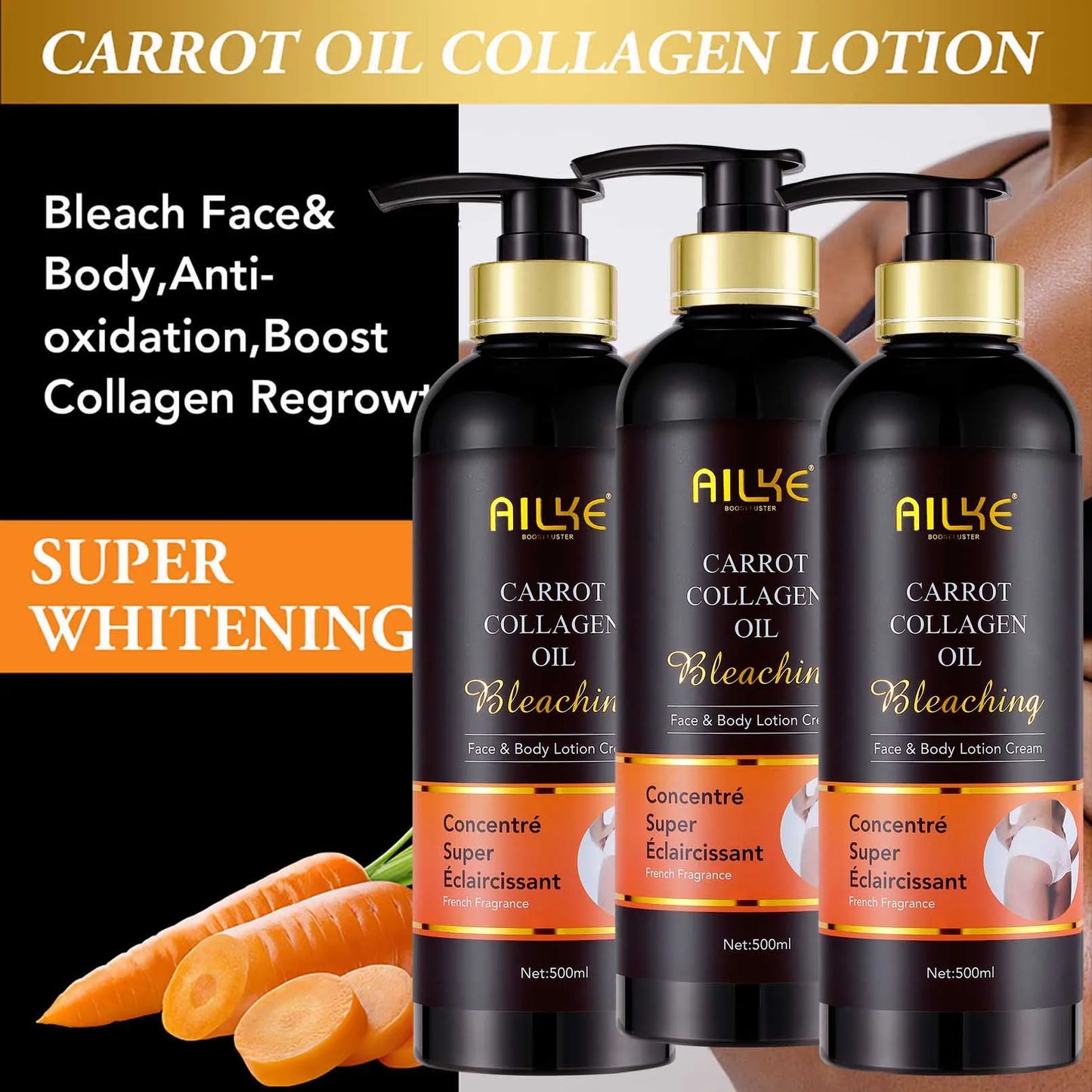 Ensemble de soins de la peau au collagène AILKE pour femmes, hydratant, blanchissant, élimine les taches de rousseur, les taches brunes, les points noirs, kit éclaircissant pour la peau