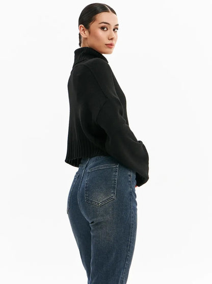 Jeans femme 2025 amples à taille haute, pantalon droit de style européen et américain