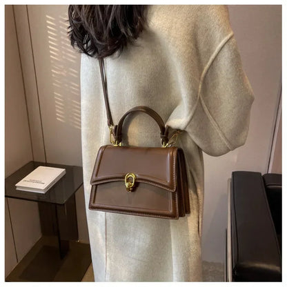 Sac à bandoulière en cuir PU pour femmes, sac à main, sac bandoulière tendance, sac vintage porté sous le bras, cartable carré