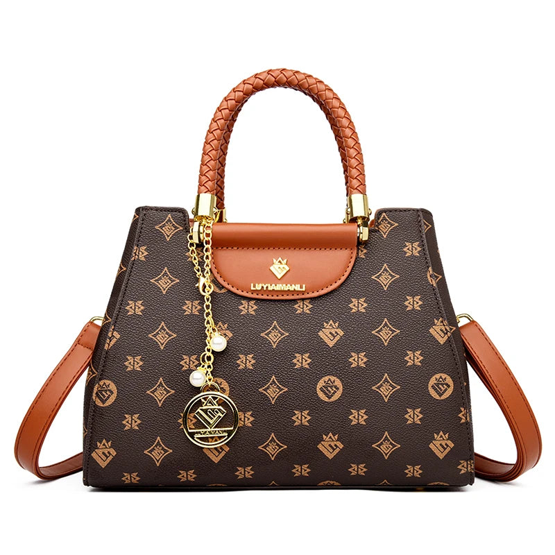 Sac à main élégant à poignée tressée pour femmes, sac à poignée supérieure en cuir de haute qualité, sac bandoulière et porté épaule pour dames, cabas décontracté de qualité