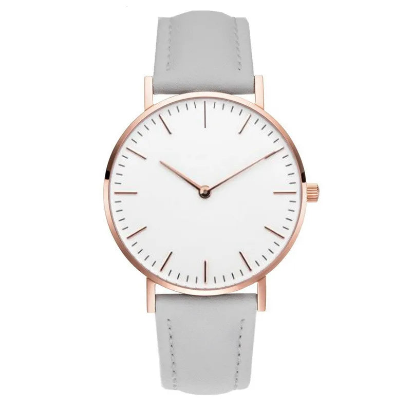 Montre élégante pour femme, simple, nouvelle collection 2023, rose et blanc, bracelet en cuir, montre-bracelet pour femme avec robe, montre féminine décontractée, idée cadeau tendance, Montre Femme