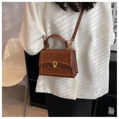 Sac à bandoulière en cuir PU pour femmes, sac à main, sac bandoulière tendance, sac vintage porté sous le bras, cartable carré