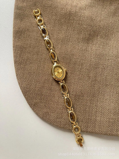 Montres de luxe haut de gamme pour femme, élégante montre-bracelet en quartz avec bijoux verts en jade, cadeau pour femme, montre habillée tendance pour dame