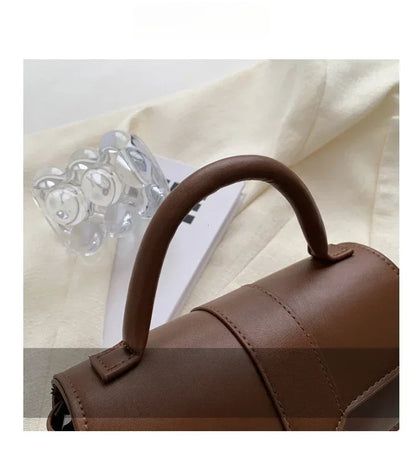 Sac à bandoulière en cuir PU pour femmes, sac à main, sac bandoulière tendance, sac vintage porté sous le bras, cartable carré